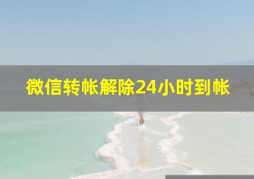 微信转帐解除24小时到帐