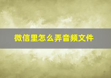 微信里怎么弄音频文件