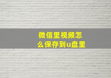 微信里视频怎么保存到u盘里