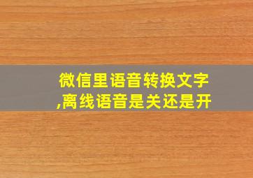 微信里语音转换文字,离线语音是关还是开