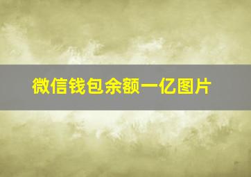 微信钱包余额一亿图片