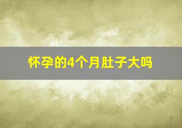 怀孕的4个月肚子大吗