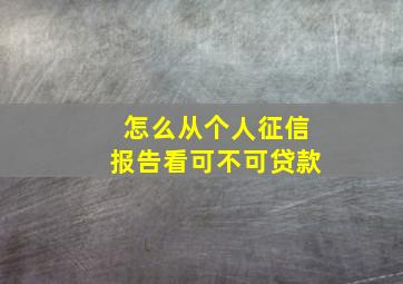 怎么从个人征信报告看可不可贷款