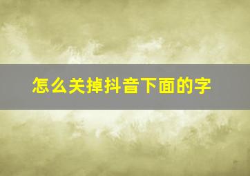 怎么关掉抖音下面的字