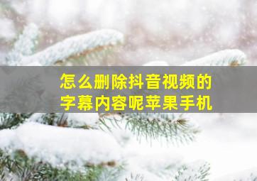 怎么删除抖音视频的字幕内容呢苹果手机