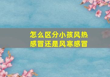 怎么区分小孩风热感冒还是风寒感冒