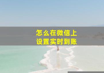 怎么在微信上设置实时到账