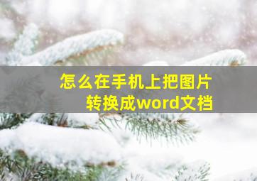 怎么在手机上把图片转换成word文档