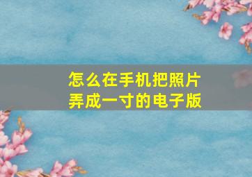 怎么在手机把照片弄成一寸的电子版