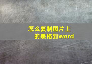 怎么复制图片上的表格到word