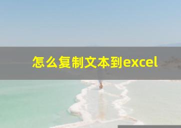 怎么复制文本到excel