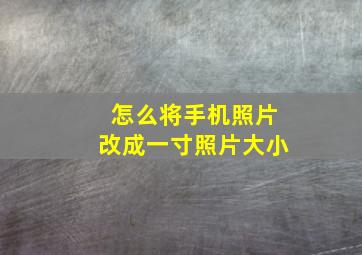 怎么将手机照片改成一寸照片大小