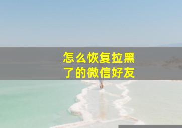 怎么恢复拉黑了的微信好友