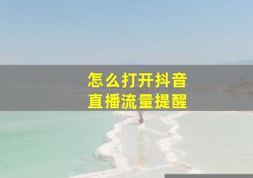 怎么打开抖音直播流量提醒