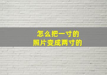 怎么把一寸的照片变成两寸的