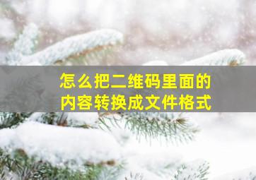 怎么把二维码里面的内容转换成文件格式