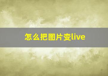 怎么把图片变live