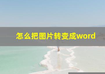 怎么把图片转变成word