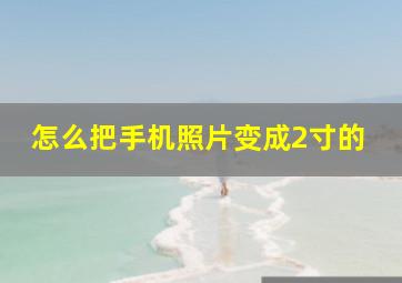 怎么把手机照片变成2寸的