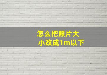 怎么把照片大小改成1m以下