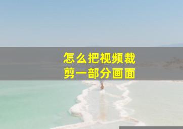 怎么把视频裁剪一部分画面