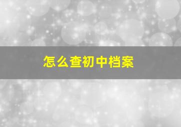 怎么查初中档案