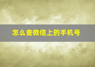 怎么查微信上的手机号