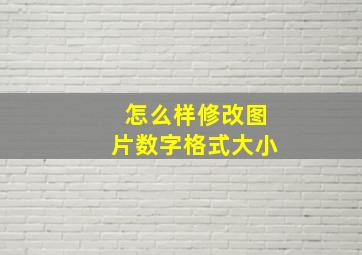 怎么样修改图片数字格式大小