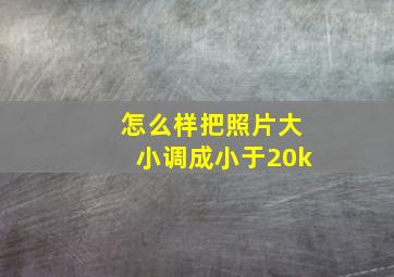 怎么样把照片大小调成小于20k