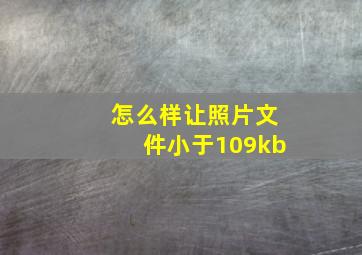 怎么样让照片文件小于109kb