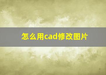 怎么用cad修改图片