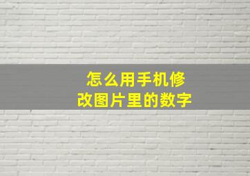 怎么用手机修改图片里的数字