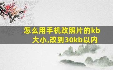 怎么用手机改照片的kb大小,改到30kb以内