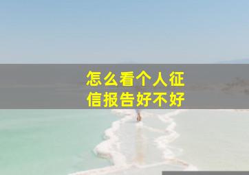 怎么看个人征信报告好不好