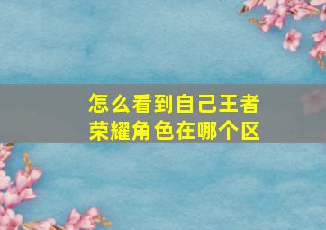 怎么看到自己王者荣耀角色在哪个区