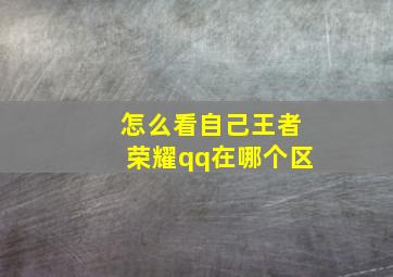 怎么看自己王者荣耀qq在哪个区