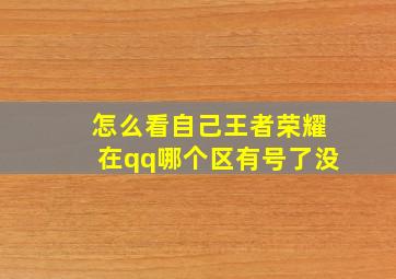 怎么看自己王者荣耀在qq哪个区有号了没