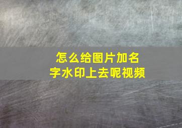 怎么给图片加名字水印上去呢视频