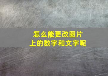 怎么能更改图片上的数字和文字呢