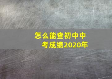 怎么能查初中中考成绩2020年