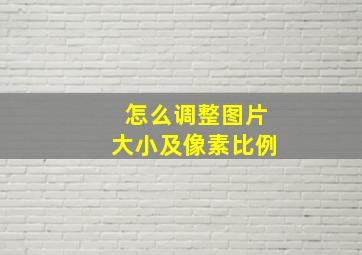 怎么调整图片大小及像素比例