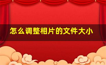 怎么调整相片的文件大小