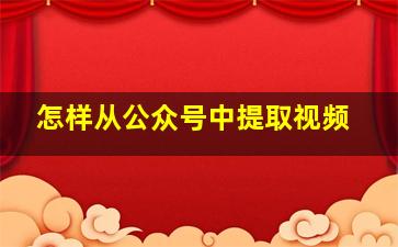 怎样从公众号中提取视频