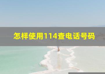 怎样使用114查电话号码