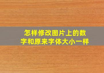 怎样修改图片上的数字和原来字体大小一样