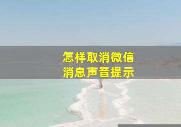 怎样取消微信消息声音提示