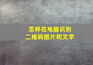 怎样在电脑识别二维码图片和文字