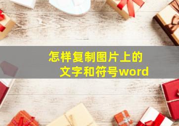 怎样复制图片上的文字和符号word