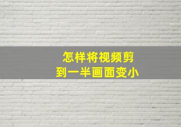 怎样将视频剪到一半画面变小