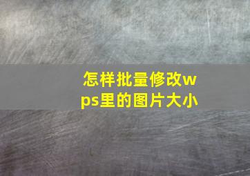 怎样批量修改wps里的图片大小